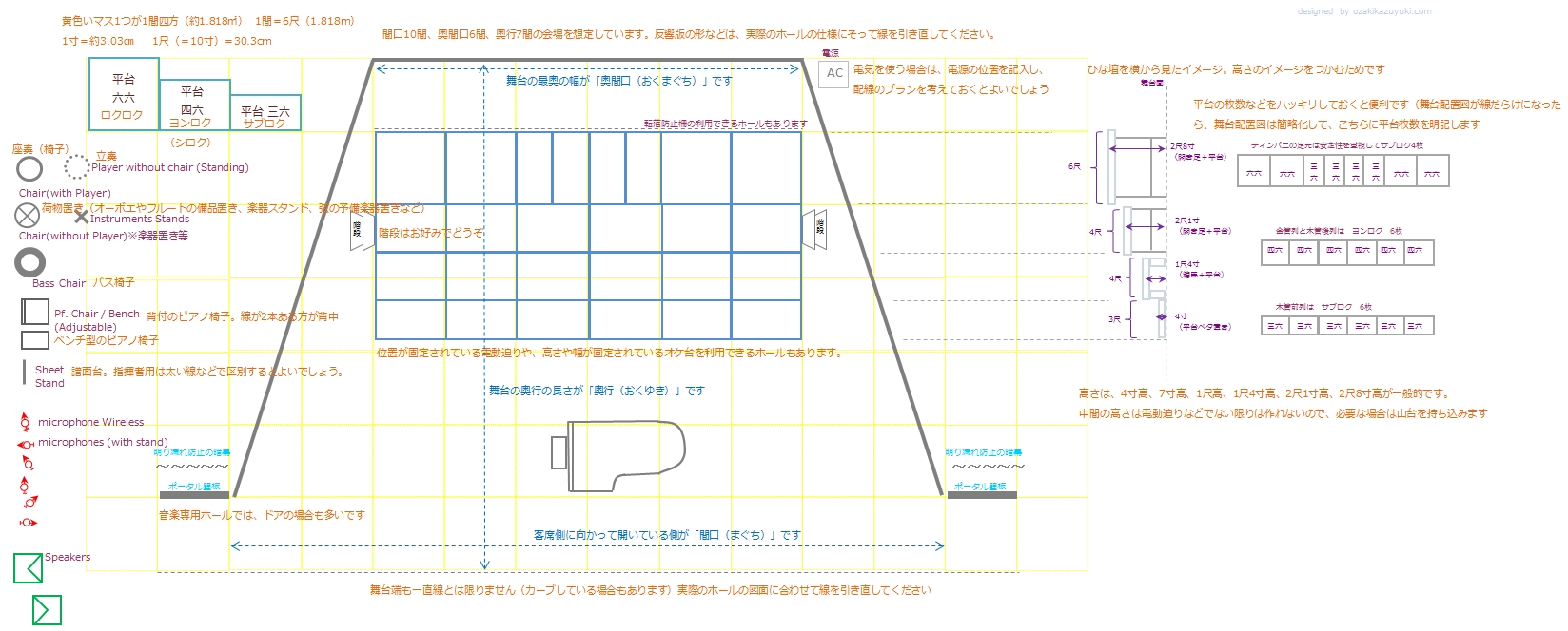 Excelで作れる 舞台配置図