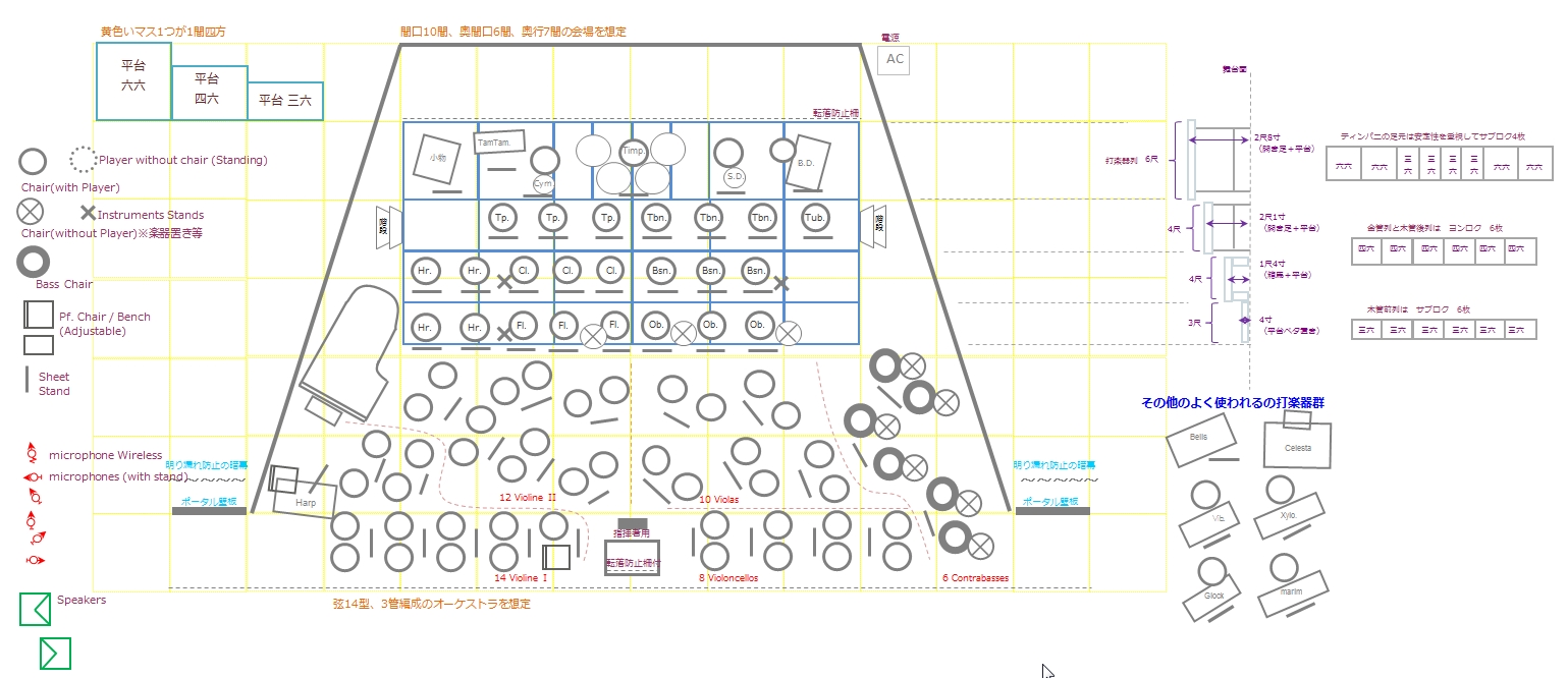 Excelで作れる 舞台配置図